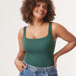 Women's Square Neck Bodysuit Midnight Emerald