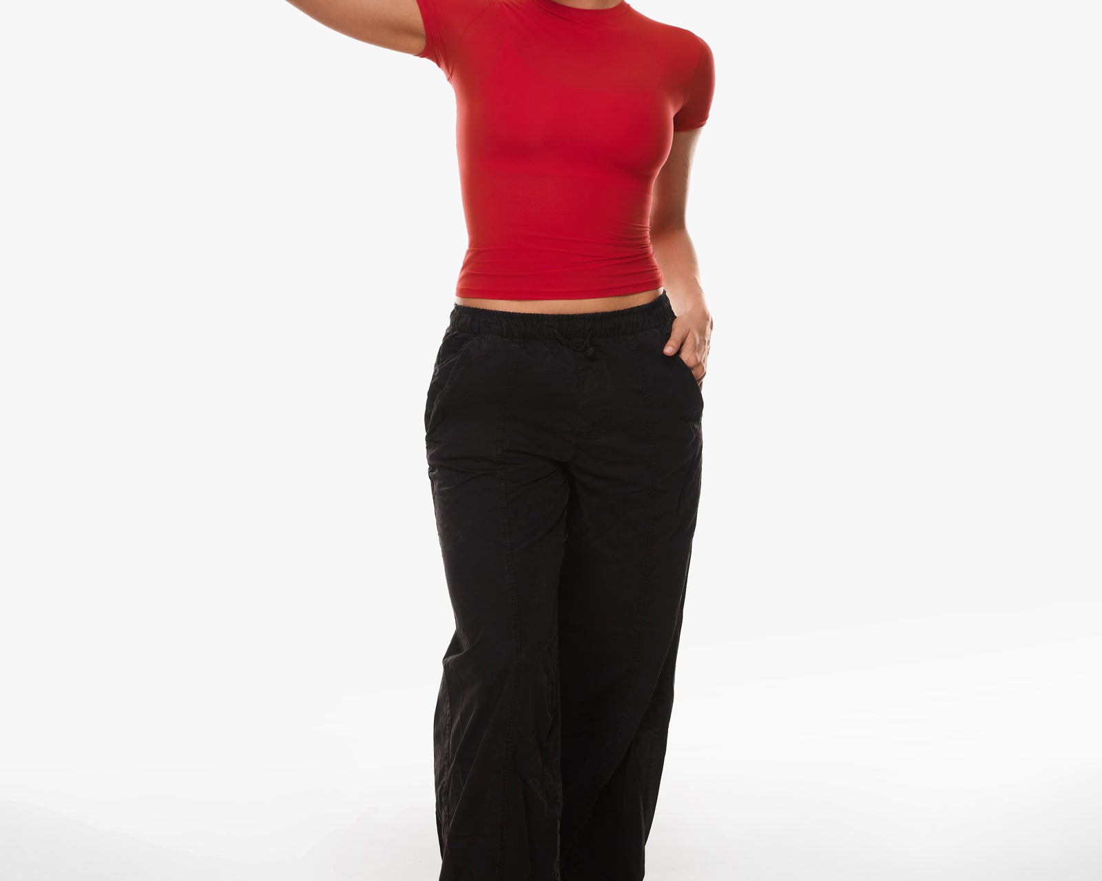 Women's Single Layer Basic Short Sleeve Top - Crew Neck Lipstick Red