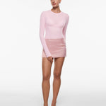 Women's Single-Layer Basic Long Sleeve Shirts Sweet Pink