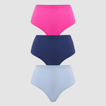 Women's Cozy High Waisted Thongs 3 Pack Chic 5 (3pack)