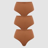 Women's Cozy High Waisted Thongs 3 Pack Bronze (3pack)