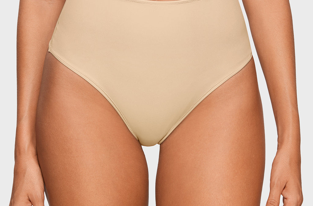 Women's Cozy High Waisted Thongs 3 Pack Light Oatmeal (3pack)
