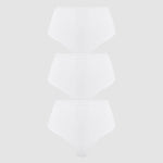 Women's Cozy High Waisted Thongs 3 Pack White (3pack)