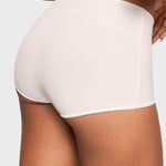 Women's Soft Mid Waist Boy Shorts 3 Pack Coconut White (3pack)