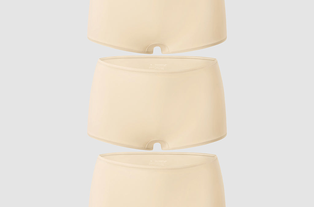 Women's Soft Mid Waist Boy Shorts 3 Pack Light Oatmeal (3pack)