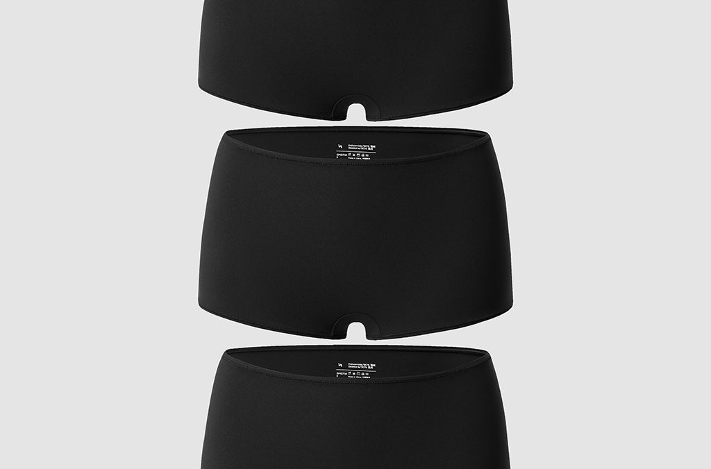 Women's Soft Mid Waist Boy Shorts 3 Pack Black 3pack