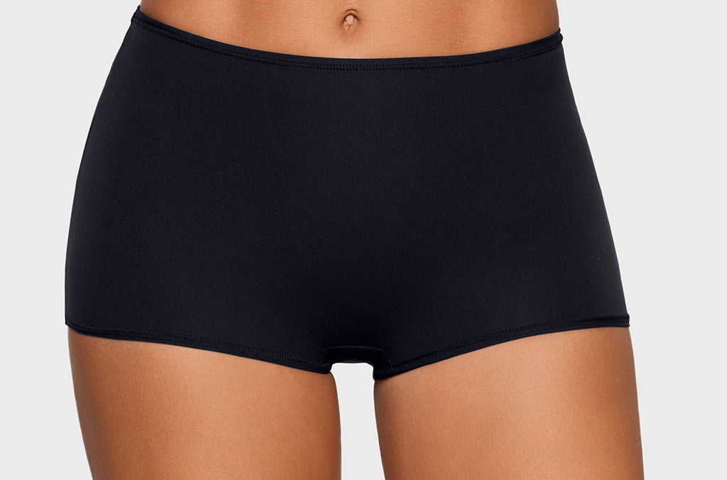 Women's Soft Mid Waist Boy Shorts 3 Pack Black 3pack