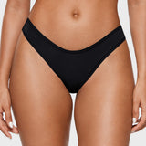 Women's V-shaped Low Rise Thongs 3 Pack Black 3pack