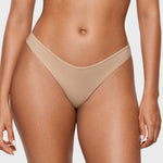 Women's V-shaped Low Rise Thongs 3 Pack Wheat (3pack)