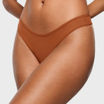 Women's V-shaped Low Rise Thongs 3 Pack Bronze (3pack)