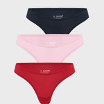 Women's V-shaped Low Rise Thongs 3 Pack Chic 7 (3pack)
