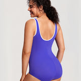Women's Zipper One Piece Swimsuit Milky Way Purple