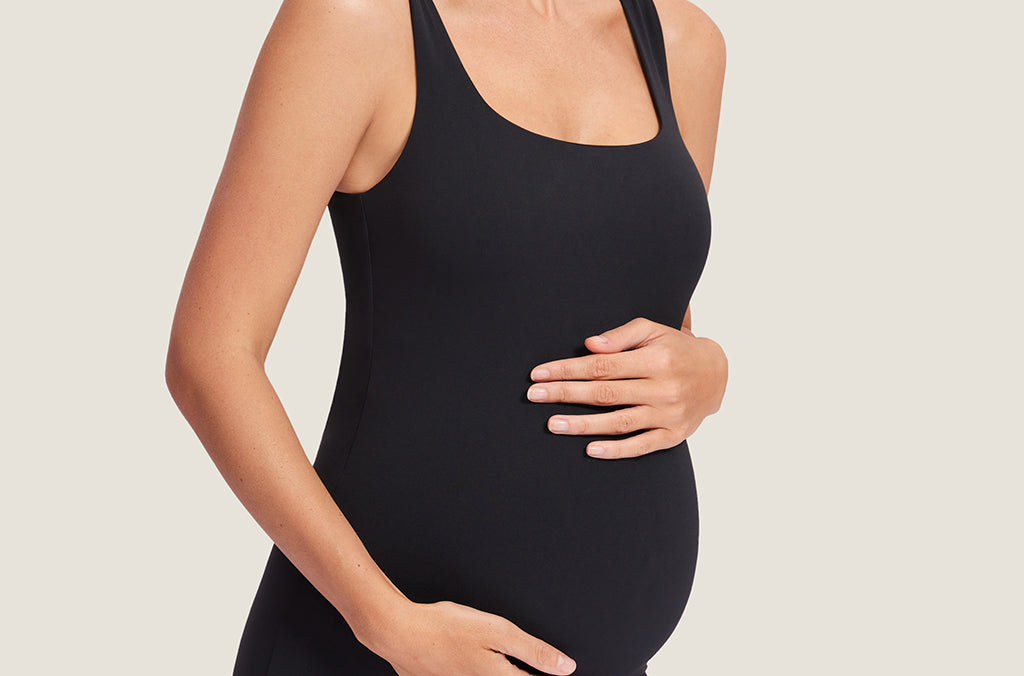 Women's Natrelax® Square Neck Maternity Romper Black