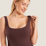 Women's Natrelax® Square Neck Maternity Romper Taupe