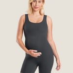 Women's Natrelax® Square Neck Maternity Romper Mojave Tan