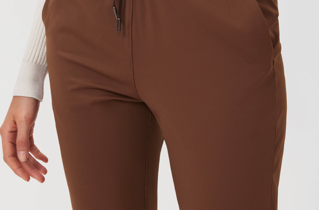Women's Stretch Drawstring 7/8 Pants with Pockets 27'' Black