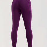 CRZ YOGA Women's Sleek Pocket Leggings 25” Plum Magenta