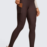 CRZ YOGA Women's Fleece Lined Leggings with Pockets 28'' Melanite
