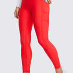 CRZ YOGA Women's Fleece Lined Leggings with Pockets 25'' True Navy
