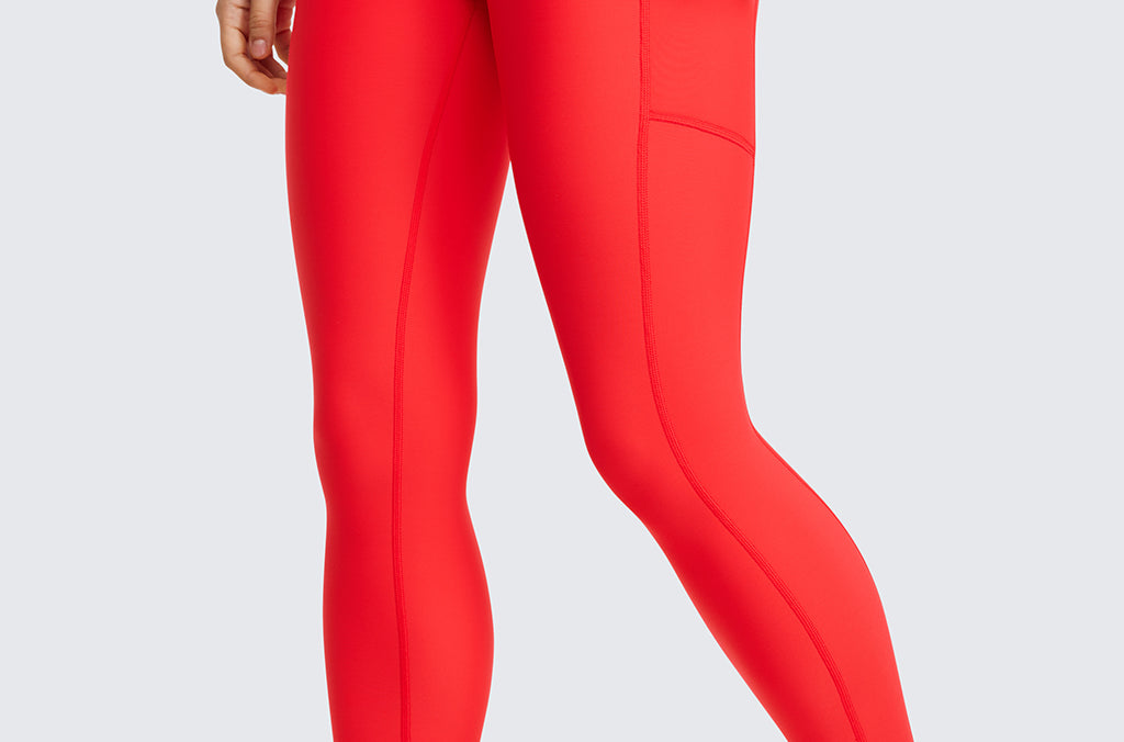 CRZ YOGA Women's Fleece Lined Leggings with Pockets 25'' True Navy