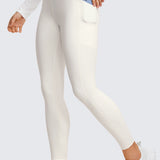 CRZ YOGA Women's Fleece Lined Leggings with Pockets 25'' Melanite