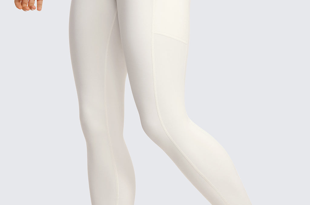 CRZ YOGA Women's Fleece Lined Leggings with Pockets 25'' Melanite