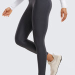CRZ YOGA Women's Fleece Lined Leggings with Pockets 25'' Mysterious Grey