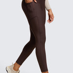 CRZ YOGA Women's Fleece Lined Leggings with Pockets 25'' Milky White