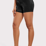 CRZ YOGA Women's Yoga High Rise Biker Shorts Butterluxe Shorts 4'' Black