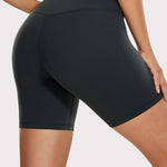 CRZ YOGA Women's Yoga High Rise Biker Shorts Butterluxe Shorts 6'' Dark Grey Camouflage 2