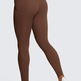 CRZ YOGA Womens Butterluxe Pockets Workout Leggings 28" Coffee Brown