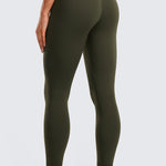 CRZ YOGA Women's High Rise Butterluxe Yoga Leggings 25'' V Cross Waist True Navy