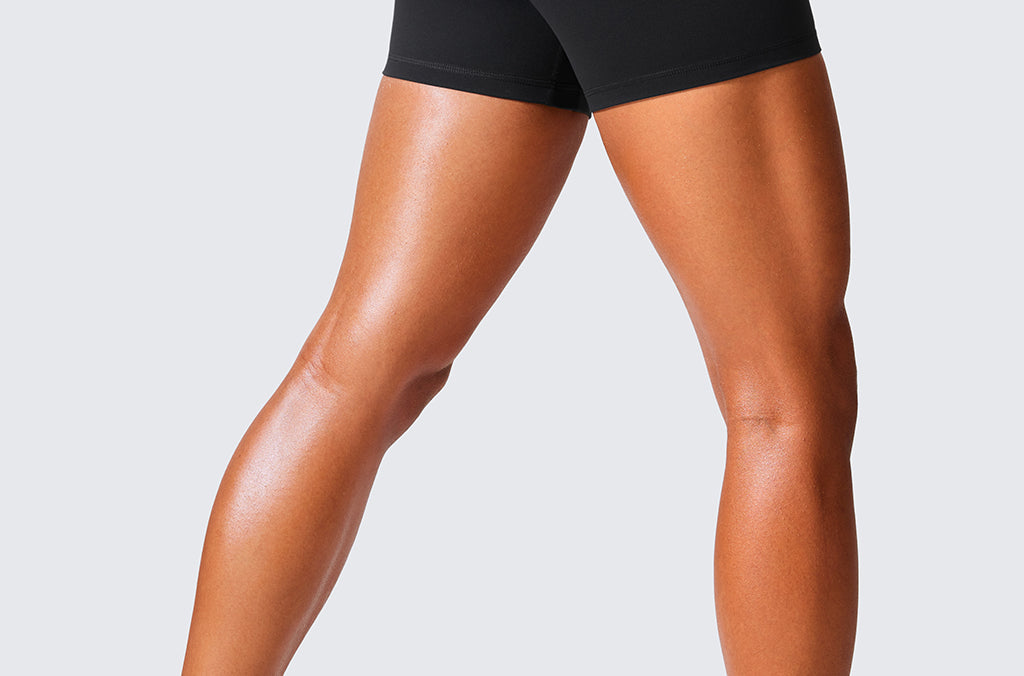 CRZ YOGA Women's Scrunch Butt Shorts 4" - No Front Seam Stelindigo