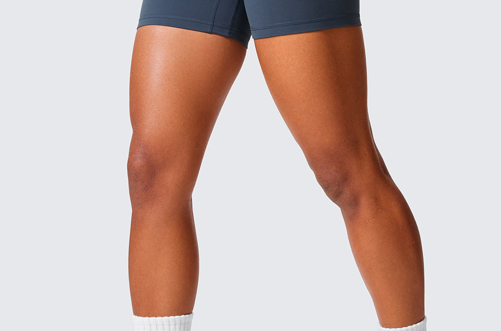 CRZ YOGA Women's Scrunch Butt Shorts 4" - No Front Seam Stelindigo