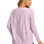 Women's Pima Cotton Boat Neck Long Sleeve Shirts Dark Red 2