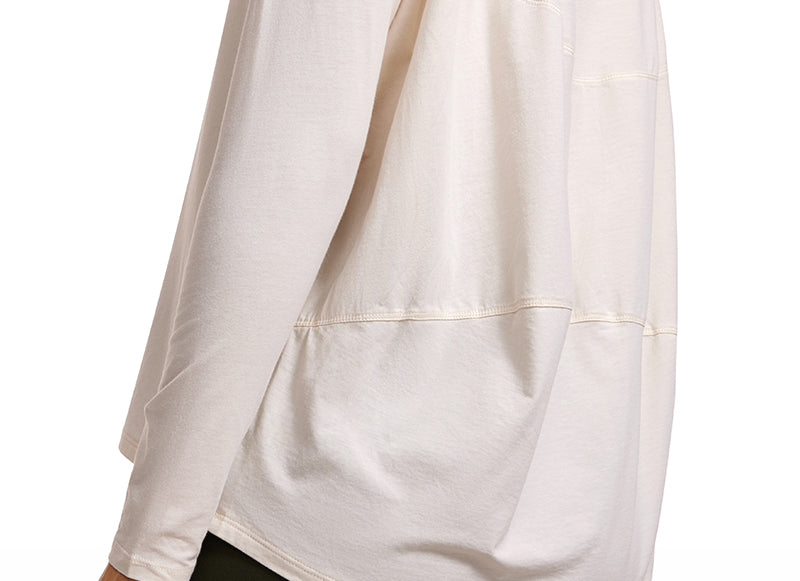 Women's Pima Cotton Boat Neck Long Sleeve Shirts White Opal
