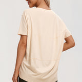Women's Pima Cotton Boat Neck Short Sleeves Shirts White Opal