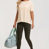 Women's Pima Cotton Boat Neck Short Sleeves Shirts White Opal