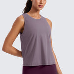 Women's Pima Cotton Cropped Tank Top Black