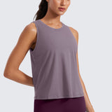 Women's Pima Cotton Cropped Tank Top Black
