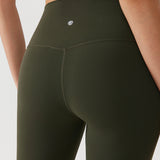 CRZ YOGA Women's V Cross Waist Flare Leggings 31'' Olive Green