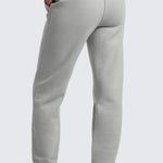 CRZ YOGA Women's Cotton Fleece Lined Sweatpants 28" Milky White