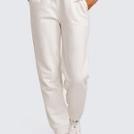 CRZ YOGA Women's Cotton Fleece Lined Sweatpants 28" Black