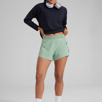 CRZ YOGA Women's Running Feathery-Fit Soft Spilt Quick Dry Lined Shorts Green Palm Court