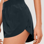 CRZ YOGA Women's Mid Waisted Dolphin Shorts 4" Black