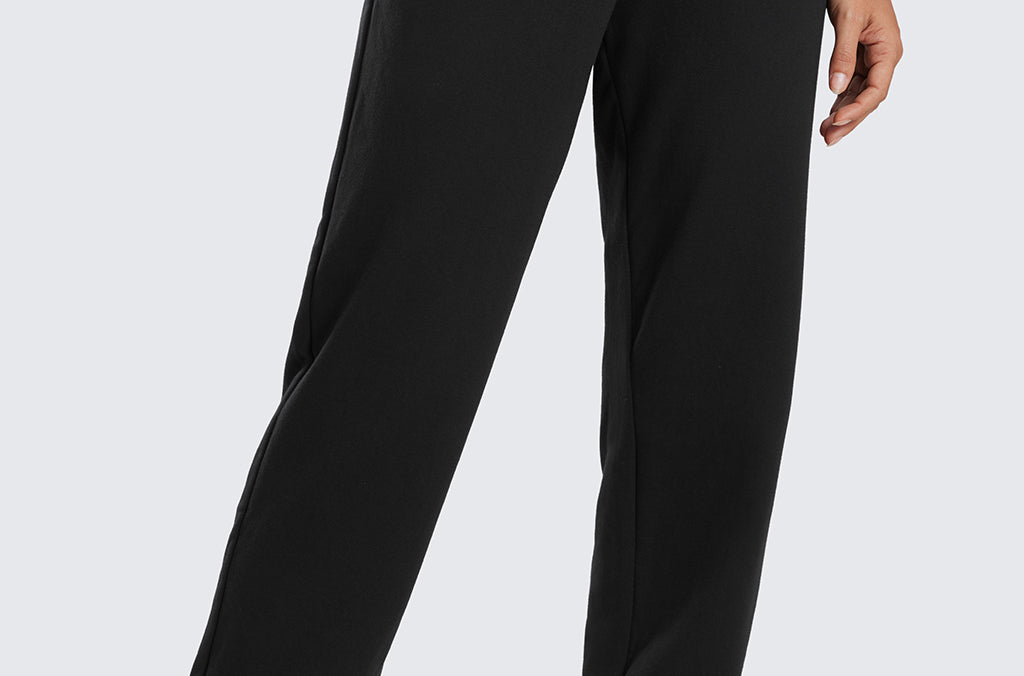 CRZ YOGA Women's Cotton Fleece Joggers with Pockets 28" Ink Blue