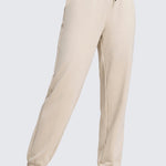 CRZ YOGA Women's Cotton Fleece Joggers with Pockets 28" Black