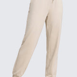 CRZ YOGA Women's Cotton Fleece Joggers with Pockets 28" Black