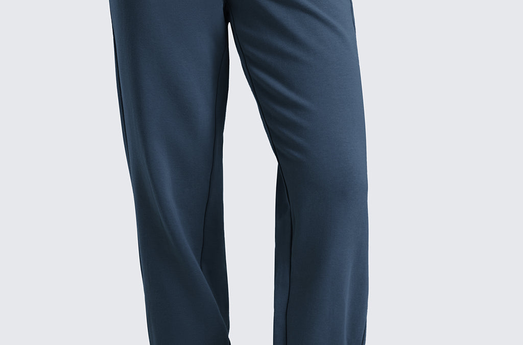 CRZ YOGA Women's Cotton Fleece Joggers with Pockets 28" Ink Blue
