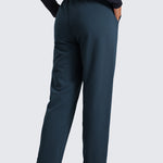 CRZ YOGA Women's Cotton Fleece Joggers with Pockets 28" Ink Blue